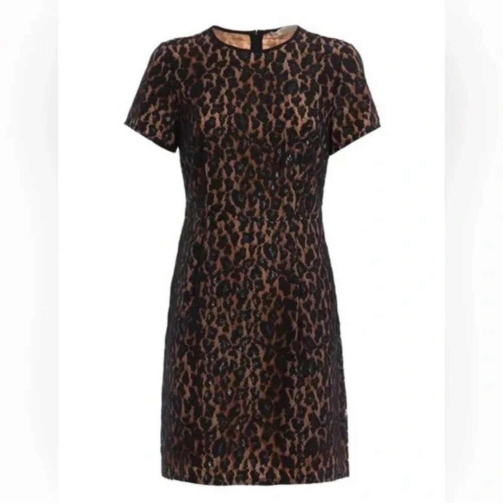 Michael Kors Animal Print Lace Mini Dress